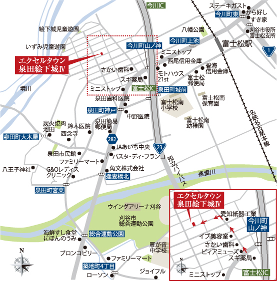 エクセルタウン泉田絵下城Ⅳマップ