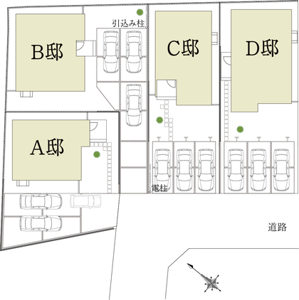 エクセルタウン天王町の区画図